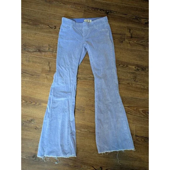 Free People Pull On Corduroy Flare Pants Size 25 Lavender Purple - Picture 1 of 7